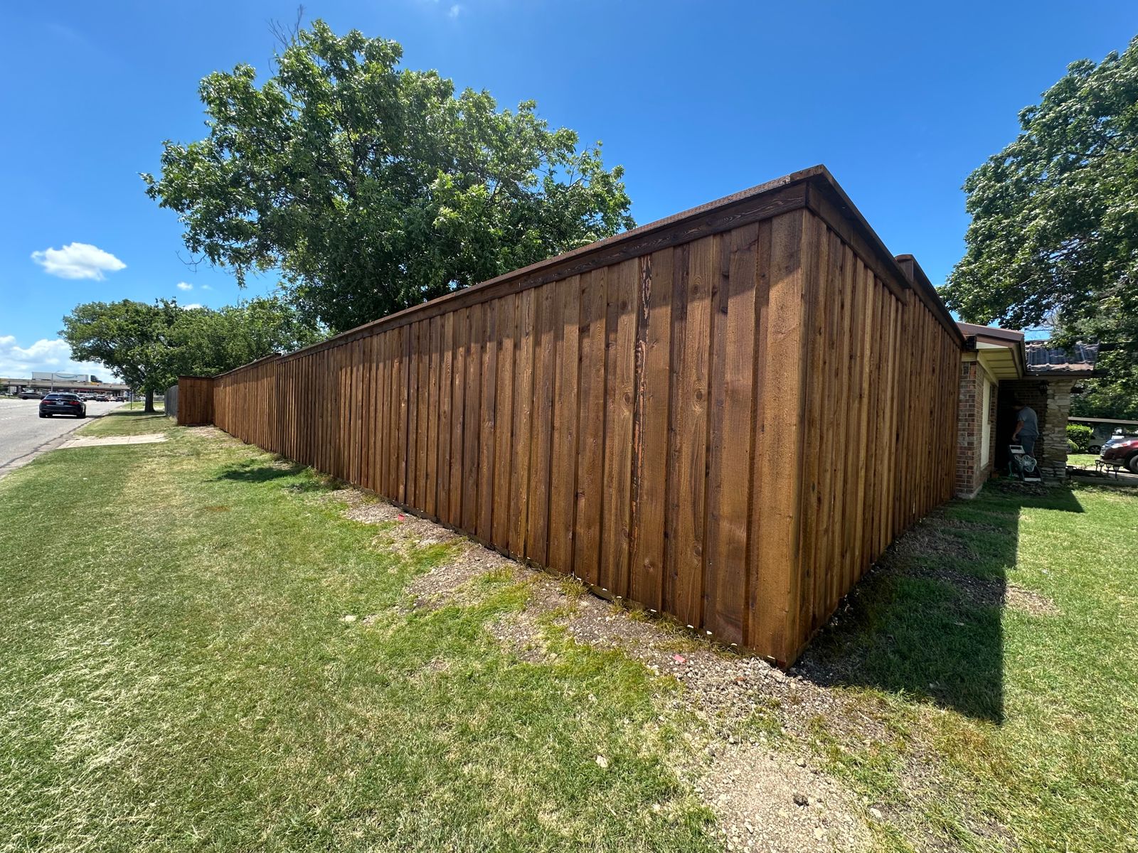 PVC fence installation project for a DFW residential property