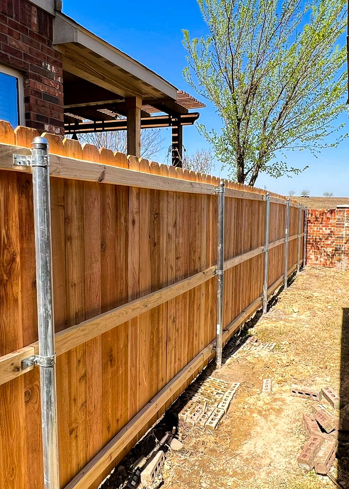 Backyard fence installation project in the DFW Metroplex