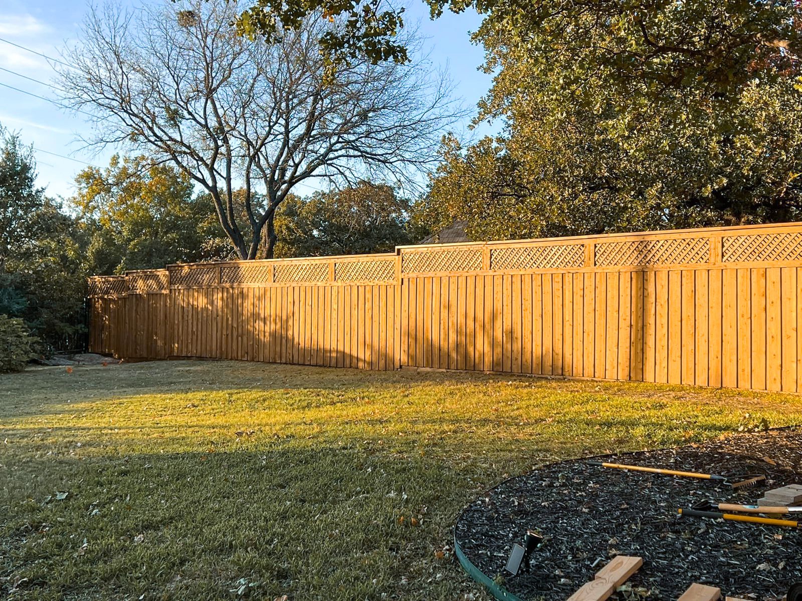 Cedar privacy fence installed for a residential home in Fort Worth, TX
